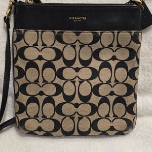 Coach Black and Tan Crossbody Bag
